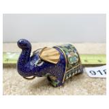 ENAMELED ELEPHANT 3 INCHES LONG X2 .25 INCHES