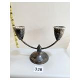 DOUBLE HANDLE STERLING CANDLESTICK WEIGHTED BASE