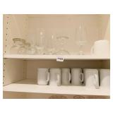 COFFEE MUGS AND VARIOUS COCKTAIL GLASSES