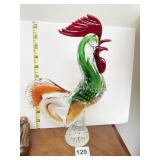 11-INCH-HIGH ART GLASS ROOSTER LOOKS TO BE MERANO