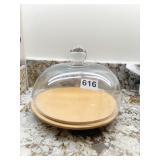 WOOD BASE COVERED CAKE DOME