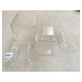 ASSORTED LUCITE STANDS FOR DISPLAYING ITEMS