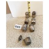 7 STERLING SILVER SALTSHAKERS