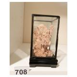 CHINESE CORK CARVING DIORAMA UNDER GLASS