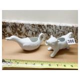 FRANCE PORCELAIN INVALID FEEDER AND COW CREAMER