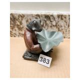 FROG WITH LEAF 4.25 INCHES X 4 INCH X 4.25 INCH