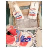 PAPER PLATES, FORKS AND CUPS