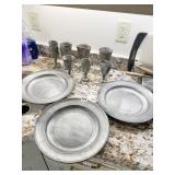 GORHAM PEWTER PH36 MODEL GLASSES SOME DENTED, 3