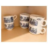 CHURCHILL ENGLAND FOR SOUP CUPS, TWO TEACUPS
