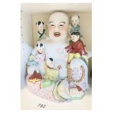 LAUGHING BUDDHA W/ CHILDREN PORCELAIN HAND