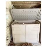 2 DOOR STORAGE CABINET W/ HINGED TOP