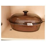 VISIONS GLASS OVAL BAKING 14 INCH X 3 3/4" H