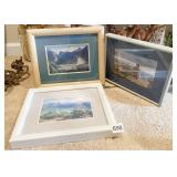 3 FRAMED MOUNTAIN VIEW PRINCE 12 BY 9 APPROXIMATE