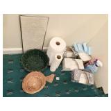 WICKER BASKETS, KLEENEX, PAPER TOWELS, ETC.