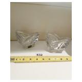 MIKASA GERMANY CRYSTAL BOWLS PAIR 5" W X 3.5" H