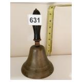 BRASS BELL W/ WOOD HANDLE 7" H