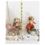 2 DECORATIVE CLOWNS APPEAR AS PAPER MACHE 6" H