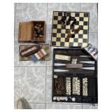 CHESS SET, BACKAMOND SET,  PLUS EXTRA PIECES