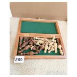 CHESS GAME 9" L W/ WOOD PIECES