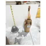 BUTTERFLY WIND CHIMES, AND ELEPHANT WITH TRUNK UP