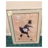 CLOWN MAGICIAN FRAMED PRINT SIGNED LOWER RIGHT