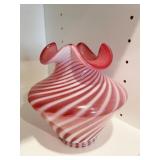 CRANBERRY SWIRL RUFFLED EDGE 5.5-INCH-HIGH VS