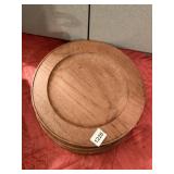 TEAK 11.5" SIX WOODEN DINNER PLATES