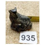 CARVED STONE ANIMAL W/ YOUNG 2" L X 1.5" H