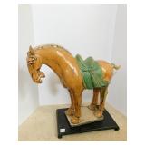 CHINESE TANG STYLE GLAZED CERAMIC HORSE W/