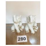 PAIR OF THREE-INCH-HIGH LENOX ELEPHANTS