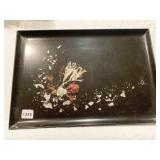 COUROC BLACK SERVING TRAY WITH ABALONE SHELL
