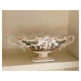 ITALIAN CAPODIMONTE FOOTED OVAL CENTERPIECE BOWL
