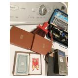 PLAYING CARDS, SOCKET SET, ETC.