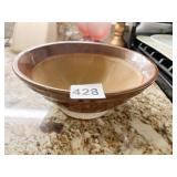 UNUSUAL GLAZE POTTERY BOWL 8 1/2 INCH DIAMETER X