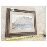 FRAMED WATERCOLOR SIGNATURE ON EDGE OF MATT LEFT