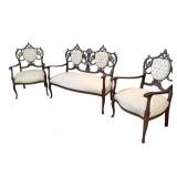 OUTSTANDING PARLOR SET 3 PC. SETTEE 39" H X 42" W