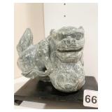 JADE FOO DOG W/ MISSING FOOT 4" H X 5" W PLUS