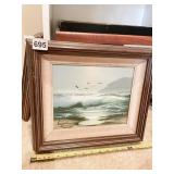 PAINTED ON CANVAS ENGEL 12" X 14" IN FRAME