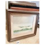 WAVES CRASHING WITH SEAGULLS FRAMED PAINTED ON