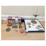 CHRISTMAS CANDLE W/ ANGLES, TIN, CHICAGO PRINTING