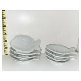 8 PORCELAIN APPETIZER DISHES 3.5" L