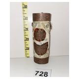 SWORD HANDLE 4.5" L CARVED BONE W/ COPPER INLAY