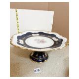 REICHENBACH GERMANY PORCELAIN PEDESTAL CAKE PLATE