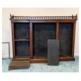 ANTIQUE THREE SECTION BOOKCASE WITH BACK GALLERY