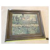 PAINTING ON BOARD SIGNED LR SEE PHOTOS