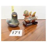 2 ENAMELED TRINKET BOXES