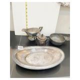 SHEFFIELD SILVER PLATE OVAL BOWL, SUGAR DISH WITH