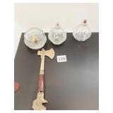 TWO OIL LAMP BASES MADE IN AUSTRIA 3 1/2 INCHES