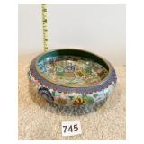 CHINESE ENAMELED BOWL 8 INCH DIAMETER