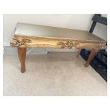 FRENCH STYLE TABLE GILDED FINISH 14" H X 31" L X